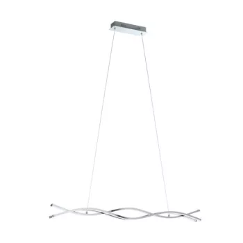   EGLO 96102 LASANA 2, beltéri LED-es függeszték, LED foglalattal, MAX 3X13W teljesítménnyel, 5400lm, 3000 K, króm / acél, alumínium lámpatest, IP20, fehér / műanyag búrával, LED nem cserélhető, kapcsoló nélkül
