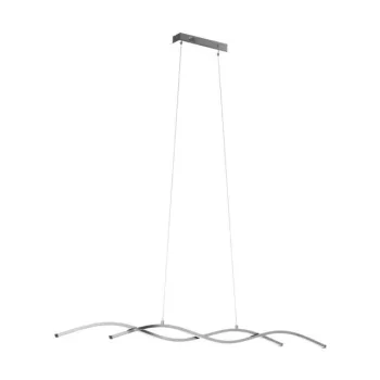   EGLO 96104 LASANA 2, beltéri LED-es függeszték, LED foglalattal, MAX 2X14W teljesítménnyel, 3800lm, 3000 K, króm / acél, alumínium lámpatest, IP20, fehér / műanyag búrával, LED nem cserélhető, kapcsoló nélkül