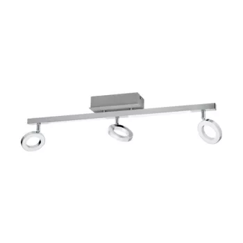   EGLO 96181 CARDILLIO 1, beltéri LED-es spot lámpa, LED foglalattal, MAX 3X3,2W/2X3,3W teljesítménnyel, 1200/720lm, 3000 K, alumínium, króm / alumínium, acél lámpatest, IP20, szatinált / műanyag búrával, LED nem cserélhető, kapcsoló nélkül