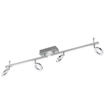   EGLO 96182 CARDILLIO 1, beltéri LED-es spot lámpa, LED foglalattal, MAX 4X3,2W/2X3,3W teljesítménnyel, 1600/720lm, 3000 K, alumínium, króm / alumínium, acél lámpatest, IP20, szatinált / műanyag búrával, LED nem cserélhető, kapcsoló nélkül