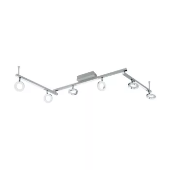   EGLO 96183 CARDILLIO 1, beltéri LED-es spot lámpa, LED foglalattal, MAX 6X3,2W/3X3,3W teljesítménnyel, 2400/1080lm, 3000 K, alumínium, króm / alumínium, acél lámpatest, IP20, szatinált / műanyag búrával, LED nem cserélhető, kapcsoló nélkül