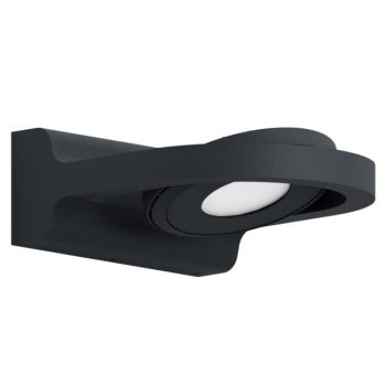   EGLO 96282 ROALES, kültéri, IP44-es fali lámpa, LED-es foglalattal, MAX 1X3,2W teljesítménnyel, 210 lm, 3000 K, antracit / alumíniumöntvény lámpatest, kapcsoló nélküli, fehér / műanyag búrával, sarokra szerelhető, LED nem cserélhető