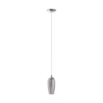   EGLO 96343 FARSALA, beltéri függeszték, G9 foglalattal, MAX 1X3W teljesítménnyel, matt nikkel / acél lámpatest, IP20, áttetsző fekete, átlátszó / füstüveg, szemcsékkel búrával, kapcsoló nélkül