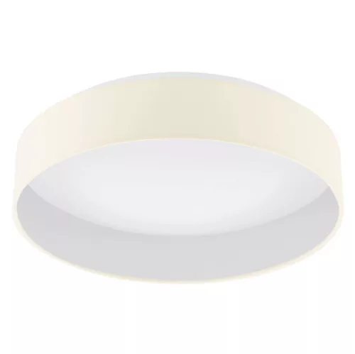 EGLO 96537 PALOMARO 1, beltéri LED-es mennyezeti lámpa, LED foglalattal, MAX 18W teljesítménnyel, 2000lm, 3000 K, fehér / műanyag lámpatest, IP20, krémszín / textil búrával, cserélhető LED, kapcsoló nélkül