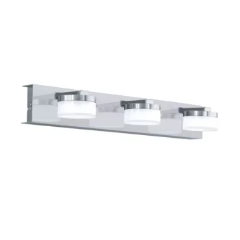   EGLO 96543 ROMENDO 1, beltéri IP44-es LED-es fali lámpa, LED foglalattal, MAX 3X7,2W teljesítménnyel, 1710lm, 3000 K, króm / acél lámpatest, áttetsző, szatinált / műanyag búrával, LED nem cserélhető, kapcsoló nélkül