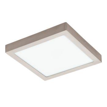   EGLO 96681 FUEVA-C, beltéri LED-es falon kívüli lámpa, LED foglalattal, MAX 21W, 2700lm, 2700 K-6500 K, matt nikkel / fémöntvény lámpatest, IP20, fehér / műanyag búrával, Bluetooth, színhőmérséklet szab., RGB, vezérlés: applikációval, távirányítóval