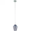 EGLO 96773 MURMILLO, beltéri függeszték, E27 foglalattal, MAX 1X28W teljesítménnyel, króm / acél lámpatest, IP20, fekete-áttetsző / füstüveg búrával, kapcsoló nélkül