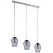 EGLO 96774 MURMILLO, beltéri függeszték, E27 foglalattal, MAX 3X28W teljesítménnyel, króm / acél lámpatest, IP20, fekete-áttetsző / füstüveg búrával, kapcsoló nélkül