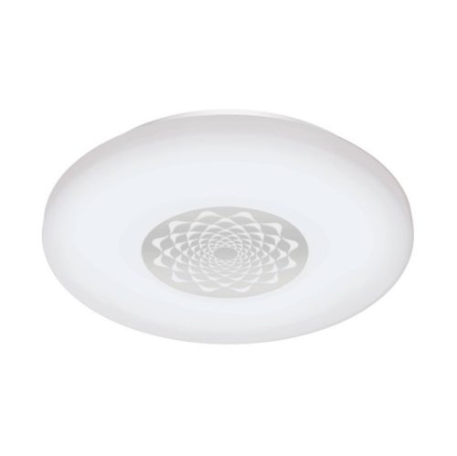 EGLO 96821 CAPASSO-C, beltéri LED-es fali-mennyezeti lámpa, LED foglalattal, MAX 17W, 2100lm, 2700 K-6500 K, fehér/acél lámpatest, IP20, fehér, króm/műanyag búrával, Bluetooth, színhőmérséklet szab., RGB, vezérlés: applikációval, távirányítóval