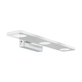   EGLO 96937 CABUS, beltéri IP44-es LED-es fali lámpa, LED foglalattal, MAX 3X4,5W teljesítménnyel, 1260lm, 3000 K, króm / acél lámpatest, szatinált / műanyag búrával, LED nem cserélhető, kapcsoló nélkül