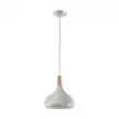 EGLO 96985 SABINAR, beltéri függeszték, E27 foglalattal, MAX 1X60W teljesítménnyel, csiszolt ezüst / acél lámpatest, IP20, barna / fa búrával, kapcsoló nélkül