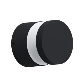   EGLO 97303 MELZO, kültéri, IP44-es fali lámpa, LED-es foglalattal, MAX 1X11W teljesítménnyel, 950 lm, 3000 K, fekete / alumíniumöntvény lámpatest, kapcsoló nélküli, áttetsző / műanyag búrával, sarokra szerelhető, LED nem cserélhető