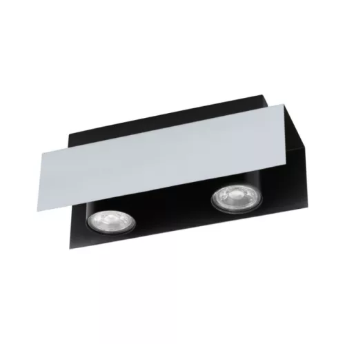 EGLO 97395 VISERBA LED mennyezeti lámpa ( beltéri ), fehér-alumínium, fekete színben, MAX 2X5W teljesítménnyel, GU10 foglalattal, kapcsoló nélkül ( EGLO 97395 )