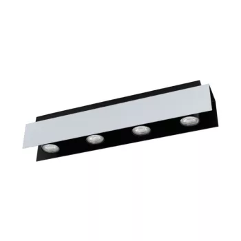   EGLO 97397 VISERBA LED mennyezeti lámpa ( beltéri ), fehér-alumínium, fekete színben, MAX 4X5W teljesítménnyel, GU10 foglalattal, kapcsoló nélkül ( EGLO 97397 )