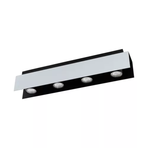 EGLO 97397 VISERBA LED mennyezeti lámpa ( beltéri ), fehér-alumínium, fekete színben, MAX 4X5W teljesítménnyel, GU10 foglalattal, kapcsoló nélkül ( EGLO 97397 )