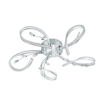   EGLO 97487 VALLEMARE, beltéri LED-es fali-mennyezeti lámpa, LED foglalattal, MAX 5X6,6W teljesítménnyel, 4000lm, 3000 K, króm / alumínium, acél lámpatest, IP20, fehér, áttetsző / műanyag, kristály búrával, LED nem cserélhető, kapcsoló nélkül