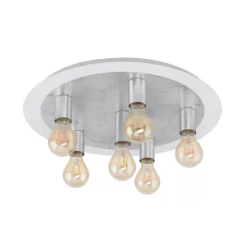   EGLO 97496 PASSANO, beltéri mennyezeti lámpa, E27 foglalattal, MAX 6X4W teljesítménnyel, fehér, ezüst / acél lámpatest, IP20, kapcsoló nélkül