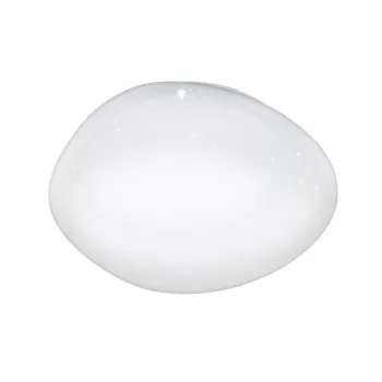   EGLO 97577 SILERAS, beltéri LED-es fali-mennyezeti lámpa, LED foglalattal, MAX 21W, 2500lm, 2700 K-6500 K, fehér/acél lámpatest, IP20, fehér/kristály hatású műanyag búrával, színhőmérséklet szabályzás távírányítóval, LED nem cserélhető, kapcs. nélkül