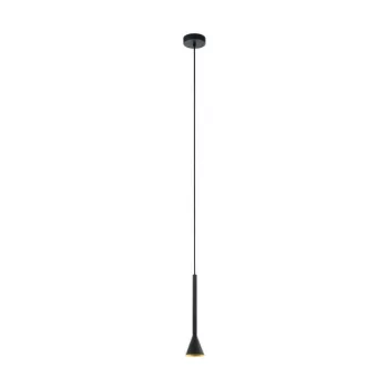   EGLO 97604 CORTADERAS, beltéri függeszték, GU10 foglalattal, MAX 1X5W teljesítménnyel, fekete, arany / acél lámpatest, IP20, 3 lépésben szabályozható, kapcsoló nélkül