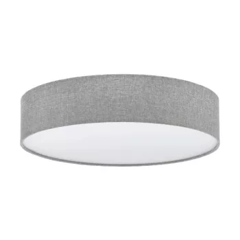   EGLO 97613 PASTERI, beltéri mennyezeti lámpa, E27 foglalattal, MAX 3X60W teljesítménnyel, fehér / acél lámpatest, IP20, szürke, fehér / textil, vászon búrával, kapcsoló nélkül