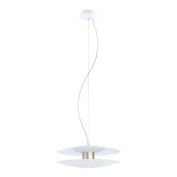   EGLO 97669 TRAPPETO, beltéri LED-es függeszték, LED foglalattal, MAX 2X9W teljesítménnyel, 1860lm, 3000 K, fehér, pezsgőszínű / acél lámpatest, IP20, fehér / műanyag búrával, LED nem cserélhető, kapcsoló nélkül