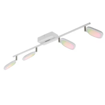   EGLO 97694 PALOMBARE-C, beltéri LED-es spot lámpa, LED foglalattal, MAX 4X5W, 2400lm, 2700 K-6500 K, fehér/műanyag, acél, alumínium lámpatest, IP20, fehér/műanyag búrával, Bluetooth, színhőmérséklet szab., RGB, vezérlés: applikációval, távirányítóval