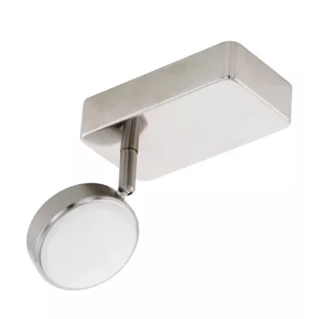   EGLO 97714 CORROPOLI-C, beltéri LED-es spot lámpa, LED foglalattal, MAX 1X5W, 600lm, 2700 K-6500 K, matt nikkel/műanyag, acél lámpatest, IP20, fehér/műanyag búrával, Bluetooth, színhőmérséklet szab., RGB, vezérlés: applikációval, távirányítóval