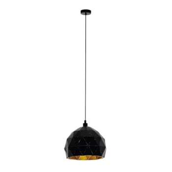   EGLO 97845 ROCCAFORTE, beltéri függeszték, E27 foglalattal, MAX 1X60W teljesítménnyel, fekete, arany / acél lámpatest, IP20, kapcsoló nélkül