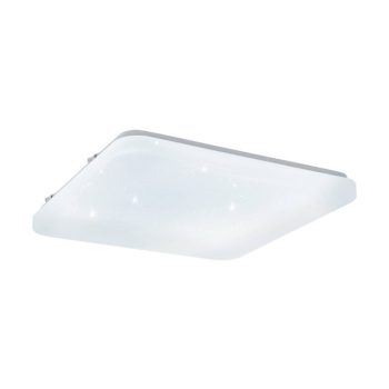   EGLO 97882 FRANIA-S, beltéri LED-es fali-mennyezeti lámpa, LED foglalattal, MAX 17,3W teljesítménnyel, 2000lm, 3000 K, fehér / acél lámpatest, IP20, fehér / kristály hatású műanyag búrával, LED nem cserélhető, kapcsoló nélkül