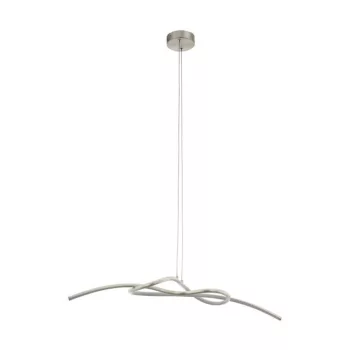   EGLO 97938 NOVAFELTRIA, beltéri LED-es függeszték, LED foglalattal, MAX 16W teljesítménnyel, 1600lm, 3000 K, matt nikkel / acél, alumínium lámpatest, IP20, fehér / műanyag búrával, LED nem cserélhető, kapcsoló nélkül