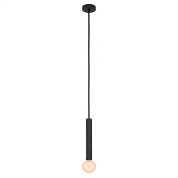   EGLO 98056 CORTENOVA, beltéri függeszték, E27 foglalattal, MAX 1X60W teljesítménnyel, fekete / acél lámpatest, IP20, kapcsoló nélkül