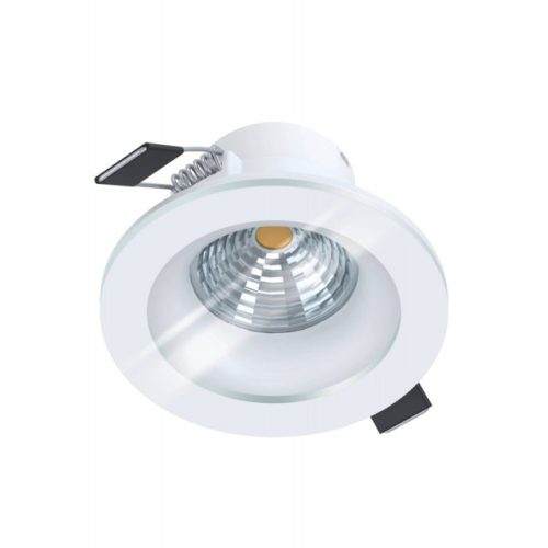 EGLO 98238 SALABATE, beltéri LED-es süllyesztett lámpa, LED foglalattal, MAX 6W teljesítménnyel, 380lm, 2700 K, fehér / alumínium lámpatest, IP20/44, áttetsző / üveg búrával, LED nem cserélhető, kapcsoló nélkül