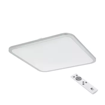   EGLO 98258 COGOLETO, beltéri LED-es fali-mennyezeti lámpa, LED foglalattal, MAX 30W, 3200lm, 3000 K - 5000 K, fehér, ezüst/acél, műanyag lámpatest, IP20,fehér/műanyag búrával, színhőmérséklet szabályzás távírányítóval,LED nem cserélhető, kapcs nélkül