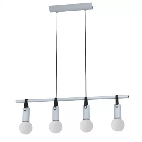 EGLO 98282 APRICALE, beltéri függeszték, E27 foglalattal, MAX 4X60W teljesítménnyel, szürke, fekete / acél, bőr lámpatest, IP20, kapcsoló nélkül