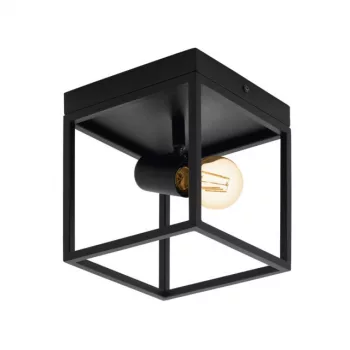   EGLO 98331 SILENTINA, beltéri mennyezeti lámpa, E27 foglalattal, MAX 1X40W teljesítménnyel, fekete / acél lámpatest, IP20, kapcsoló nélkül