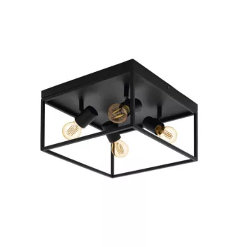   EGLO 98334 SILENTINA, beltéri mennyezeti lámpa, E27 foglalattal, MAX 4X40W teljesítménnyel, fekete / acél lámpatest, IP20, kapcsoló nélkül