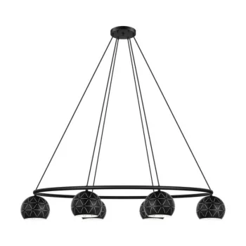   EGLO 98456 CANTALLOPS, beltéri függeszték, E14 foglalattal, MAX 6X40W teljesítménnyel, fekete / acél lámpatest, IP20, kapcsoló nélkül