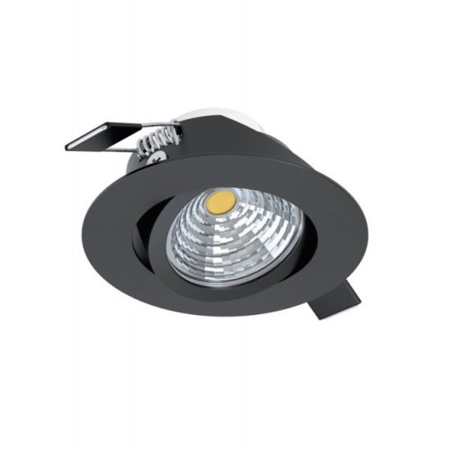 EGLO 98609 SALICETO, beltéri LED-es süllyesztett lámpa, LED foglalattal, MAX 6W teljesítménnyel, 380lm, 2700 K, fekete / alumínium lámpatest, IP20, LED nem cserélhető, kapcsoló nélkül