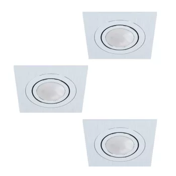   EGLO 98637 AREITIO, beltéri süllyesztett lámpa, GU10 foglalattal, MAX 3X5W teljesítménnyel, csiszolt alumínium / alumínium lámpatest, IP20, kapcsoló nélkül