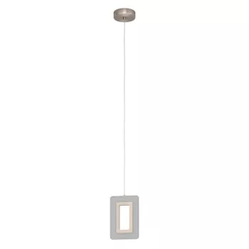   EGLO 98678 ENALURI, beltéri LED-es függeszték, LED foglalattal, MAX 1X5,4W teljesítménnyel, 630lm, 3000 K, matt nikkel / acél lámpatest, IP20, szatinált / műanyag búrával, LED nem cserélhető, kapcsoló nélkül