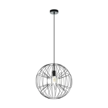   EGLO 98688 OKINZURI, beltéri függeszték, E27 foglalattal, MAX 1X60W teljesítménnyel, fekete nikkel / acél lámpatest, IP20, kapcsoló nélkül