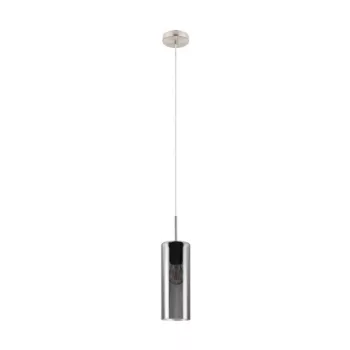   EGLO 98694 SELVINO, beltéri függeszték, E27 foglalattal, MAX 1X15W teljesítménnyel, matt nikkel / acél lámpatest, IP20, fekete-áttetsző / mattított üveg búrával, kapcsoló nélkül