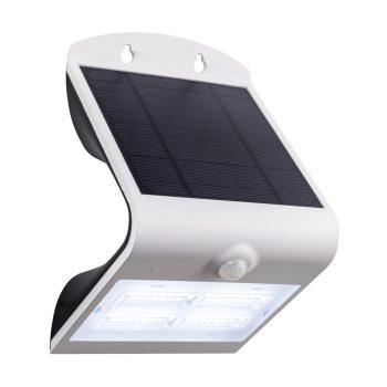   EGLO 98757 LAMOZZO, kültéri, IP44-es fali lámpa, SOLAR-LED-es foglalattal, MAX 3,2W teljesítménnyel, 440 lm, 3000 K, 4000 K, 6000 K, fehér / műanyag lámpatest, mozgásérzékelővel + alkonykapcsolóval, áttetsző / műanyag búrával