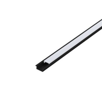   EGLO 98984 RECESSED PROFILE 1 LED szalaghoz süllyeszthető led profil 9mm opál diffúzorral 1m fekete, 1000 mm x 23 mm x 9 mm