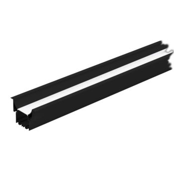  EGLO 99005 RECESSED PROFILE 3 LED szalaghoz süllyeszthető led profil opál diffúzorral 2m fekete, 2000 mm x 0 mm x 0 mm