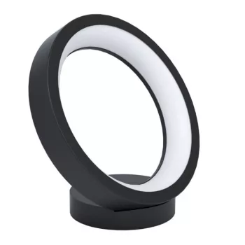   EGLO 99029 MARGHERA-C, beltéri LED-es asztali lámpa, LED foglalattal, MAX 16W, 1900lm, 2700 K-6500 K, fekete/acél lámpatest, IP20, fehér/műanyag búrával, Bluetooth, színhőmérséklet szab.,RGB, vezérlés:applikációval, távirányítóval, LED nem cserélhető