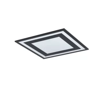   EGLO 99038 SAVATARILA, beltéri LED-es mennyezeti lámpa, LED foglalattal, MAX 24W teljesítménnyel, 2900lm, 4000 K, fekete / alumínium lámpatest, fehér / műanyag búrával, LED nem cserélhető, kapcsoló nélkül