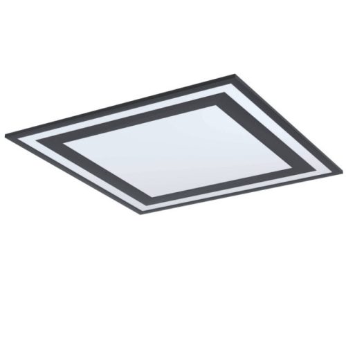 EGLO 99039 SAVATARILA, beltéri LED-es mennyezeti lámpa, LED foglalattal, MAX 36W teljesítménnyel, 4600lm, 4000 K, fekete / alumínium lámpatest, fehér / műanyag búrával, LED nem cserélhető, kapcsoló nélkül