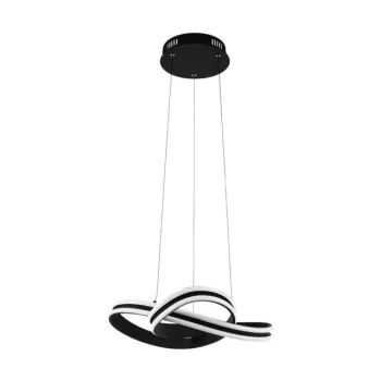   EGLO 99249 CORREDERA, beltéri LED-es függeszték, LED foglalattal, MAX 2X18W teljesítménnyel, 5000lm, 3000 K, fekete / acél lámpatest, IP20, fehér / műanyag búrával, LED nem cserélhető, kapcsoló nélkül