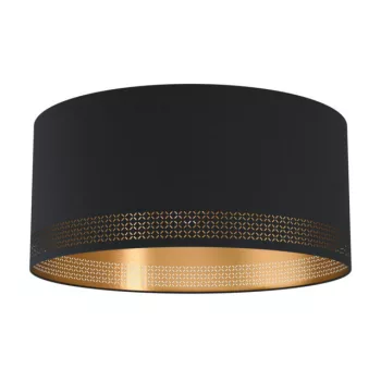   EGLO 99272 ESTEPERRA, beltéri mennyezeti lámpa, E27 foglalattal, MAX 1X40W teljesítménnyel, fekete / acél lámpatest, IP20, fekete, arany / textil búrával, kapcsoló nélkül